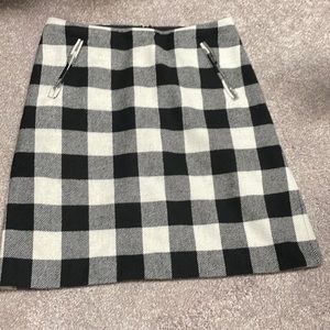 Talbots checked skirt black and white